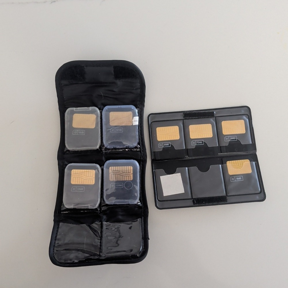 Lot Of 8 Smart Media Memory Cards, 4x8MB, 1x16MB, 2x32MB, 1x128MB Olympus Camera